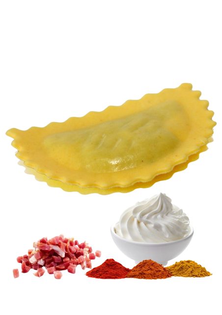 Mezzaluna carbonara pasteurise