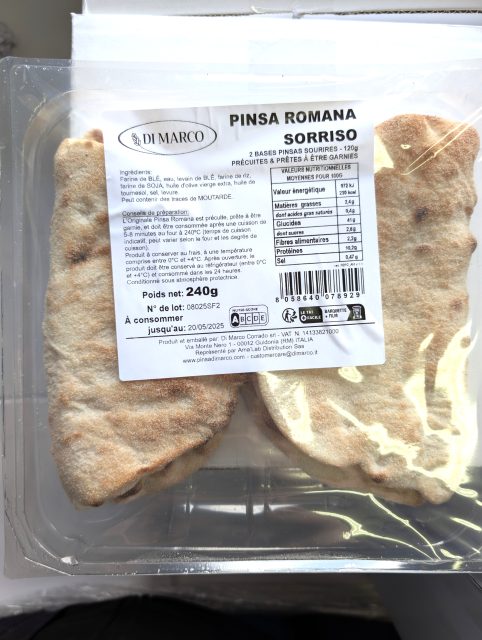 Pinsa sorrriso boîte de 2*120gammes.